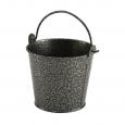 Galvanised Steel Silver Hammered Serving Bucket 10cm.