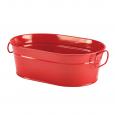 Galvanised Steel Red Serving Bucket 23x15x7cm.