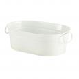 Galvanised Steel White Serving Bucket 23x15x7cm.