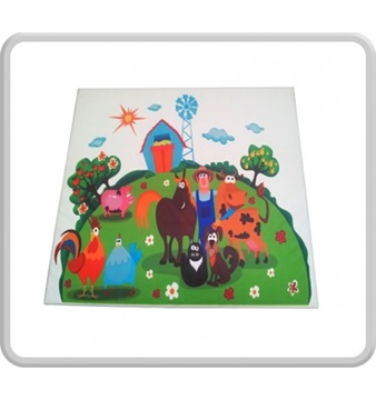 Funky Farmyard - Padded Picture Mat