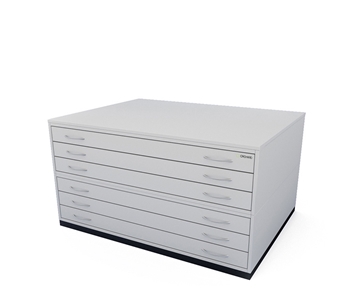Traditional A0 6 Drawer GREY Plan Chests