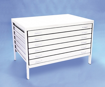 A0 6 Drawer Orchard Metal Plan Chest WHITE
