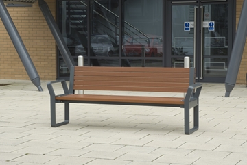 Contemporary wooden street furniture