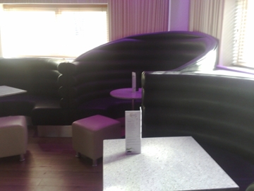 Curved Booth Roll Back Seating