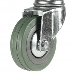 Light Duty Institutional Bolt Hole Castor With Grey Rubber Wheel