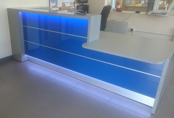 Grey Lacquered Glass for Reception Counter Top