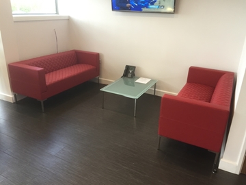 Reception Sofas in Red Leather