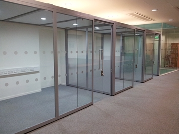 Demountable Glass Partitioned Offices