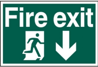 Fire Exit Image With Arrow Pointing Down Sign