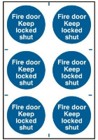 Fire Door Keep Locked Shut Sign 6 Per Sheet