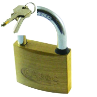 Asec Master Keyed Open Shackle Brass Padlock