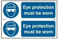 Eye Protection Must Be Worn Sign 2 Per Sheet