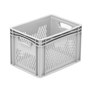 BK-EV43/27 Basicline (400 x 300 x 270mm) Ventilated Euro Container with Hand Holes