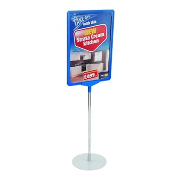 Poster Holder With Grey Circular Base, Choice of Frame Colours
