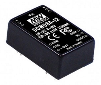 MEAN WELL DC/DC CONVERTER DCW03 SERIES 3W 5V – 15V