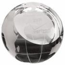 Etched World Glass Paperweight In Bishop Auckland