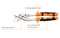 MO-72155 Water pump pliers, dual material anti slip handle