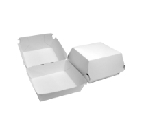 Cardboard Burger Boxes - Regular Plain White