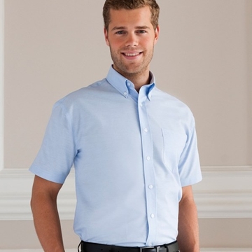 Russell Collection Short Sleeve Easy Care Oxford Shirt