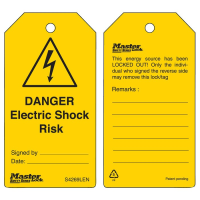 Masterlock Electric Shock Risk Tags