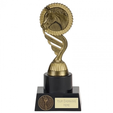 Equestrian Events Trophy - Black and Antique Gold