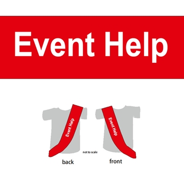 Red and White Sashes for Event Helpers