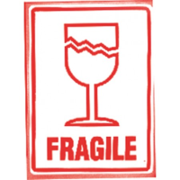 500 Fragile With Wine Glass Printed Warning Labels 108 mm x 79 mm