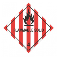 Flammable Solid Hazard Sticker 100 mm x 100 mm