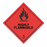Highly Flammable Hazard Sticker 100 mm x 100 mm
