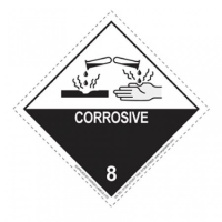 Corrosive Warning Hazard Sticker 100 mm x 100 mm