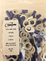 1.5mm-2.5mm M8 Ikuma Insulated Blue Ring Terminals-101026