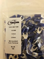 1.5mm-2.5mm M4 Ikuma Insulated Blue Fork Terminals-101066