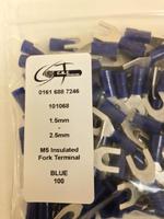 1.5mm-2.5mm M5 Ikuma Insulated Blue Fork Terminals-101068