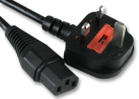 10 Metre Long Black  IEC Mains Power Lead.  Ideal for use with Active PA Speakers (1.00mm / 10A)