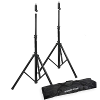 16mm Top Speaker Tripod Stand Set and Carry Case - Black