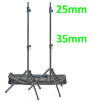 25mm Top Speaker Tripod Stand Set and Carry Case - Black