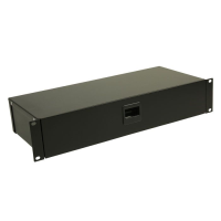 2U 19" Rack Storage Box - Compact Alternative to a Drawer - with latch