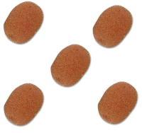 5 Pack Replacement Brown / Tan Foam Windshield for Lightweight Headset Microphones incl Proel HCM8