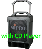 MiPRO MA-707 PAD 70 Watt Mains/Battery PA System with CD /USB PLAYER optional Wireless Microphones MA707PAD