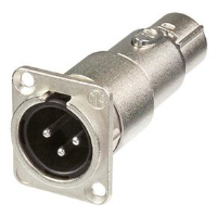 Solderless XLR Panel 'Feedthrough' Connector (Male 3 Pin) Neutrik NA3MDF - Plug in
