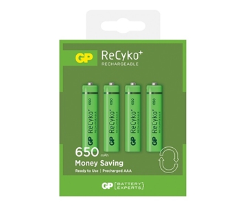 GP Batteries ReCyko+ 650 AAA card of 4
