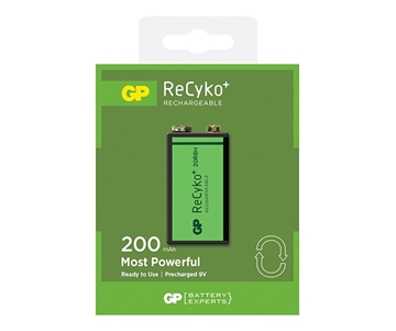GP Batteries ReCyko+ Rechargeable 9v Battery / 200mAh