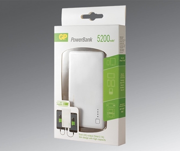GP PowerBank Mobile Charger 352PA - 5200mAh with Silver edge