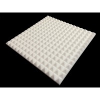 Mel-Acoustic Pyramid 40mm White Melamine Acoustic Foam Panel 600x600