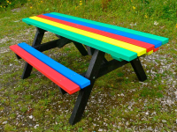 Ribble Rainbow Recycled Plastic Picnic Table 