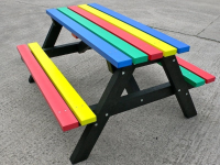 Multicoloured Recycled Plastic Picnic Table 
