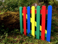 Multicoloured Plastic Picket Wood Gate 