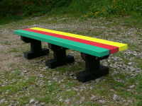 Junior 3 Seater Recycled Plastic Multicoloured Tees Bench - No back