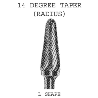 14 Degree Taper Carbide Burrs - Radius (L-Shape)
