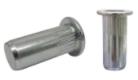 Flange Head, Knurled Body Rivet Nut, Closed End, Steel Zinc